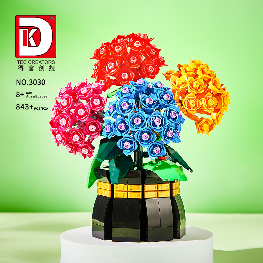 Plant Parent Yearly - Set Blok Bangunan Keranjang Bordir Hydrangea