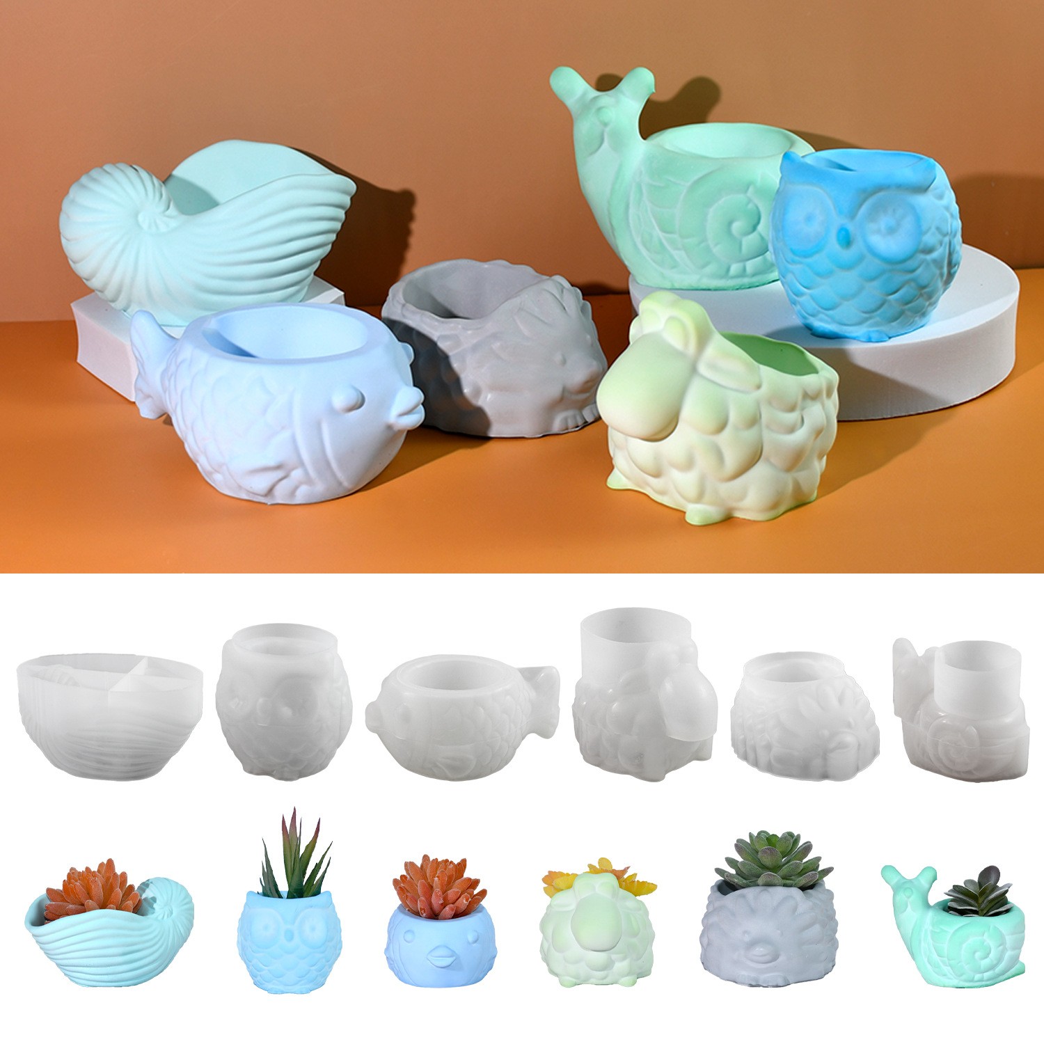 Cetakan Silikon Pot Bunga Hewa - Succulent Set ulasan dan harga