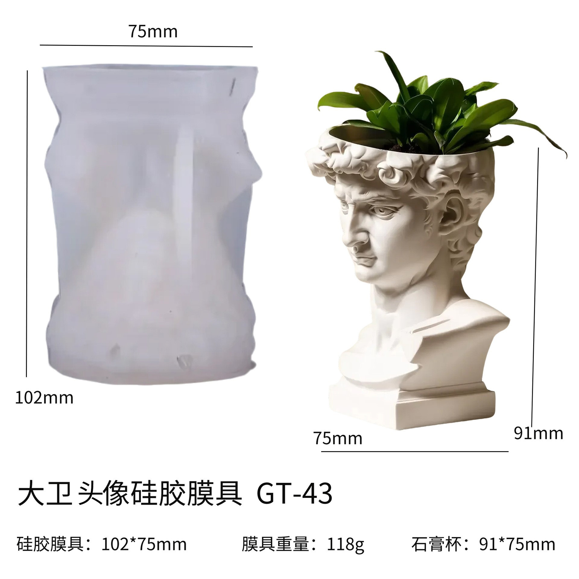 Cetakan Penanam Silikon Kepala - Succulent Set ulasan dan harga
