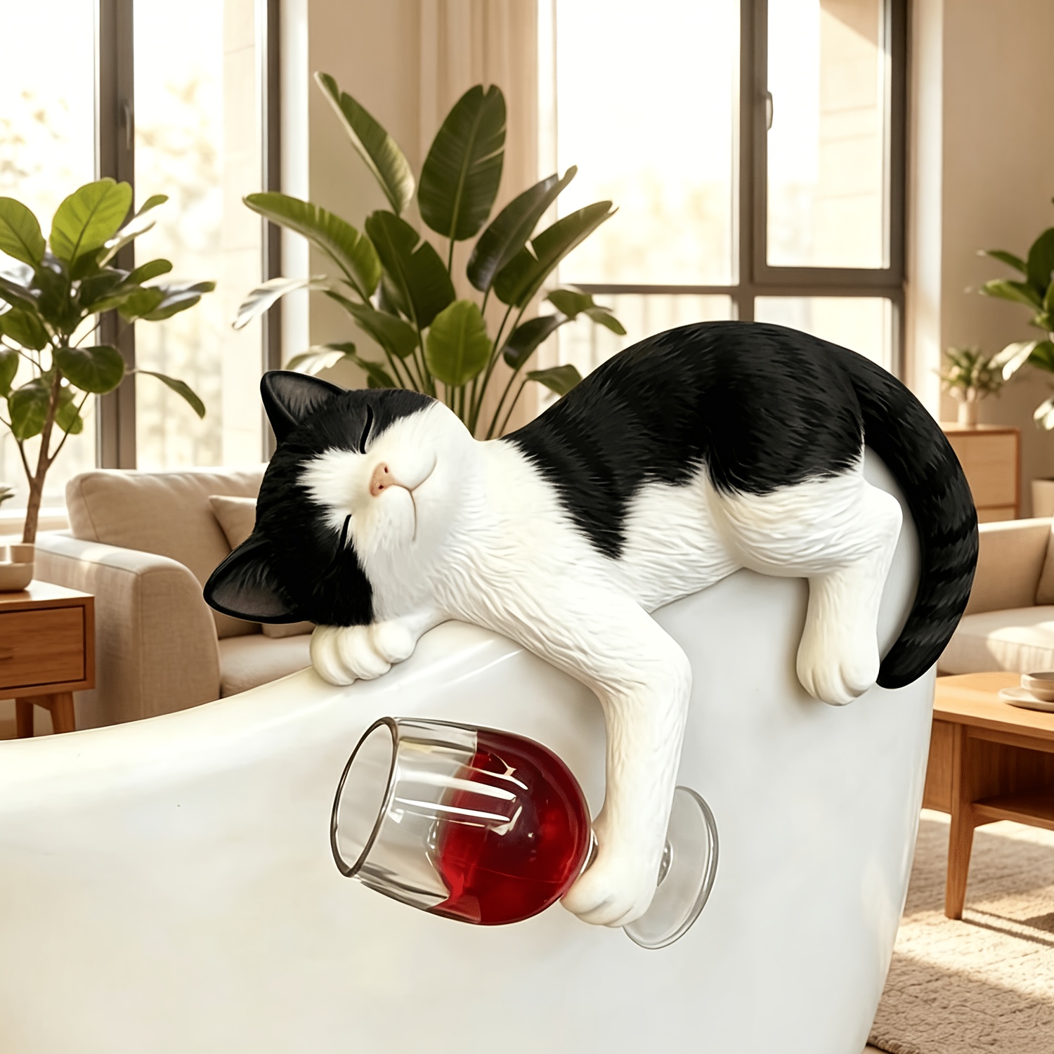 Patung kucing resin lucu yang  - Pothos ulasan dan harga